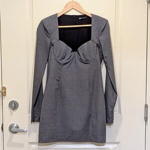 EUC Zara M F/W 2011 Suit Material Long Sleeve Mini Dress